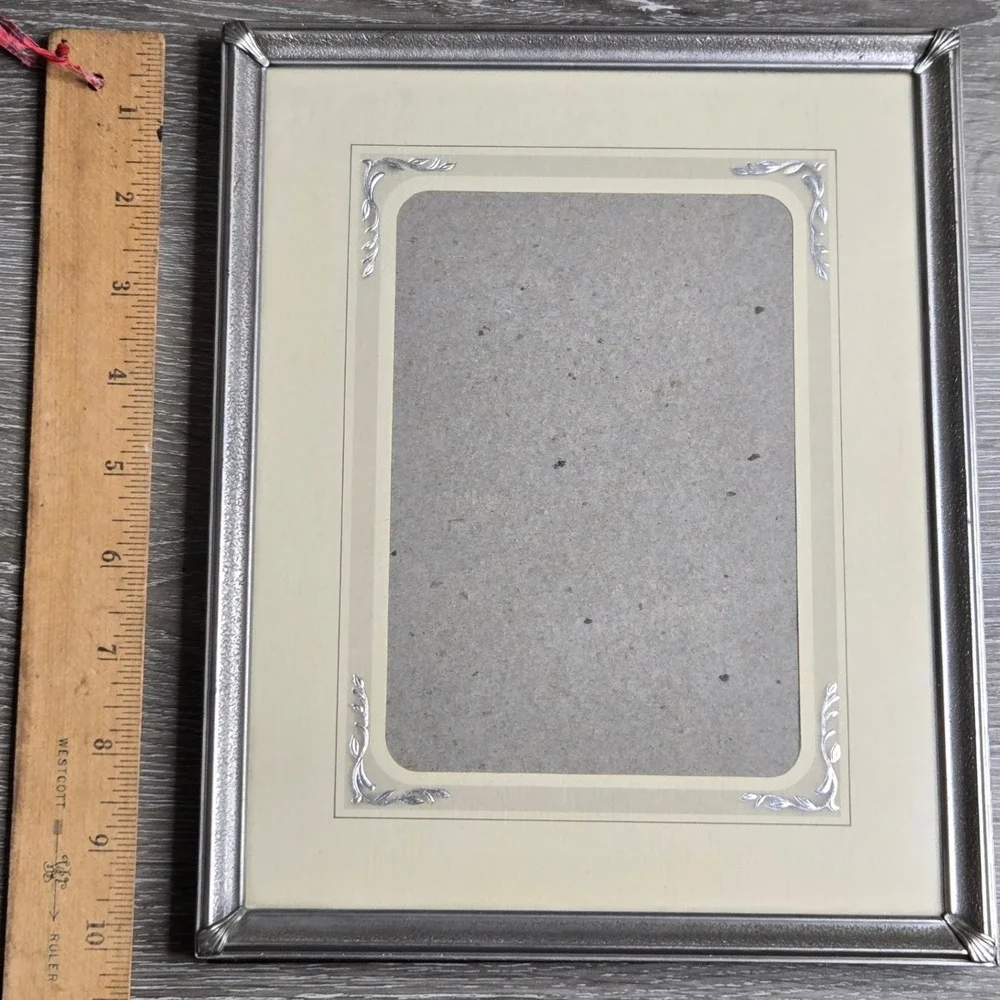Etched‎ Silver Tone Metal Picture Frame 8x10 Silver Floral Scrollwork
